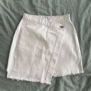 Asymmetrical White Denim Skirt - One Teaspoon Luxe